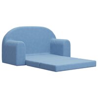 Kinderslaapbank 2-zits zacht pluche blauw 4