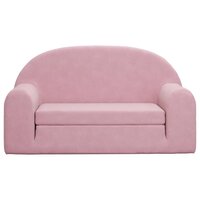 Kinderslaapbank 2-zits zacht pluche roze 3