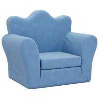 Kinderslaapbank zacht pluche blauw 2