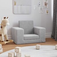 Kinderslaapbank zacht pluche lichtgrijs 2