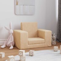 Kinderslaapbank zacht pluche cr&amp;egrave;mekleurig 2