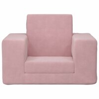 Kinderslaapbank zacht pluche roze 3