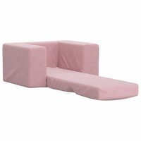 Kinderslaapbank zacht pluche roze 4