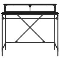 Bureau Zwart Eiken 100 x 50 x 90 cm Bewerkt hout 5