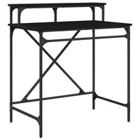 Bureau Zwart Eiken 80 x 50 x 90 cm Bewerkt hout 2