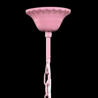 Kristallen licht met 5 gloeilampen rosa 8