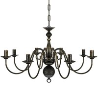 Kroonluchter zwart metaal 8 x E14 lampen 3