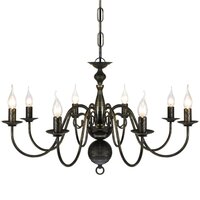 Kroonluchter zwart metaal 8 x E14 lampen 4