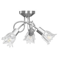 Plafondlamp met glazen tulpvormige kappen 3xE14 transparant 4