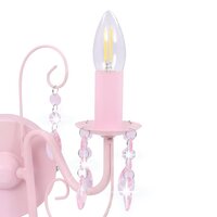Wandlamp met kralen 2 x E14 roze 5