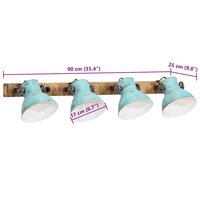 Wandlamp 25 W E27 90x25 cm verweerd blauw 7