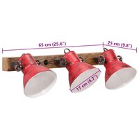 Wandlamp 25 W E27 65x25 cm verweerd rood 8