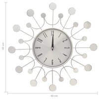 Wandklok 40 cm metaal zilverkleurig 5