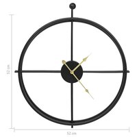Wandklok 52 cm ijzer zwart 5