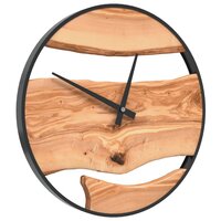 Wandklok &amp;Oslash;35 cm ijzer en olijfhout bruin 3
