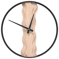 Wandklok &amp;Oslash;35 cm ijzer en eikenhout bruin 2