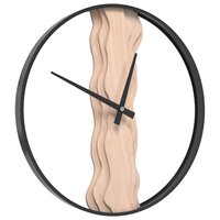 Wandklok &amp;Oslash;35 cm ijzer en eikenhout bruin 3