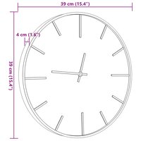 Wandklok &amp;Oslash;39 cm ijzer en bewerkt hout bruin 7