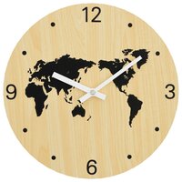 Wandklok &amp;Oslash;30 cm bewerkt hout geel en zwart 2