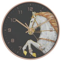Wandklok &amp;Oslash;29,5 cm polystyreen en glas goudkleurig en wit 2