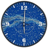Wandklok met lichtgevende wijzerplaat en wijzers &amp;Oslash;30 cm blauw 2