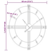 Wandklok &amp;Oslash;60 cm ijzer zwart 7