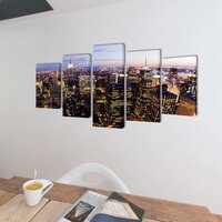 Canvas muurdruk set Horizon New York skyline 200 x 100 cm 2