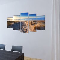 Canvas muurdruk set zandstrand 100 x 50 cm 2