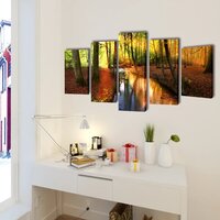 Canvas muurdruk set bos 100 x 50 cm 2