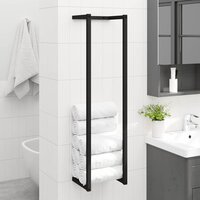 Handdoekenrek 25x20x95 cm ijzer zwart 3