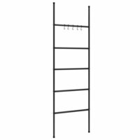 Handdoekenrek met 5 niveaus, zwart 58x175 cm, ijzer 2