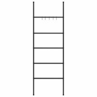 Handdoekenrek met 5 niveaus, zwart 58x175 cm, ijzer 3