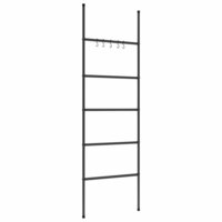 Handdoekenrek met 5 niveaus, zwart 58x175 cm, ijzer 4