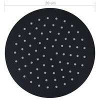Regendouchekop rond 20 cm roestvrij staal zwart 7
