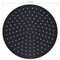 Regendouchekop rond 30 cm roestvrij staal zwart 7