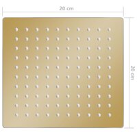 Regendouchekop vierkant 20x20 cm roestvrij staal goudkleurig 7