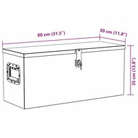 Aluminium kist 80x30x35 cm zilverkleurig 8