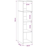 Hoge kast Artisanaal eiken 30 x 41 x 124 cm Bewerkt hout 7