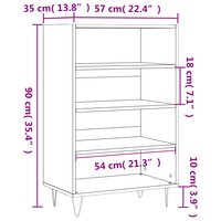 Hoge kast 57x35x90 cm bewerkt hout zwart 9