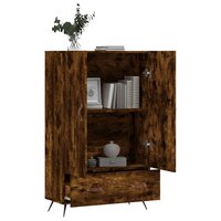 Hoge kast 69,5x31x115 cm bewerkt hout gerookt eikenkleurig 3