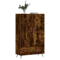 Hoge kast 69,5x31x115 cm bewerkt hout gerookt eikenkleurig 4