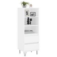 Hoge kast 40x36x110 cm bewerkt hout wit 3