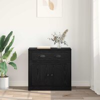 Highboard met lade Zwart Eiken 70 x 35,5 x 67,5 cm Bewerkt hout 4