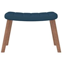 Schommelstoel met voetenbank fluweel blauw 7