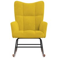 Schommelstoel fluweel mosterdgeel 4