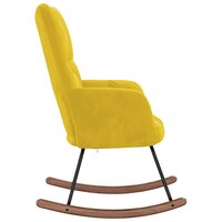 Schommelstoel fluweel mosterdgeel 5