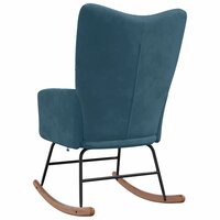 Schommelstoel fluweel blauw 5