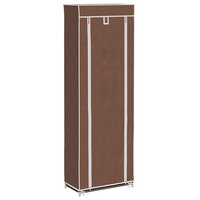 Stoffen schoenenrek met hoes 162 x 57 x 29 cm bruin 2
