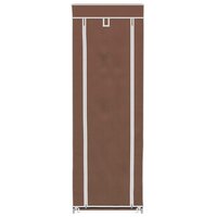 Stoffen schoenenrek met hoes 162 x 57 x 29 cm bruin 4