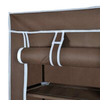 Stoffen schoenenrek met hoes 162 x 57 x 29 cm bruin 7